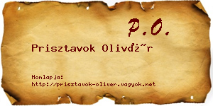 Prisztavok Olivér névjegykártya